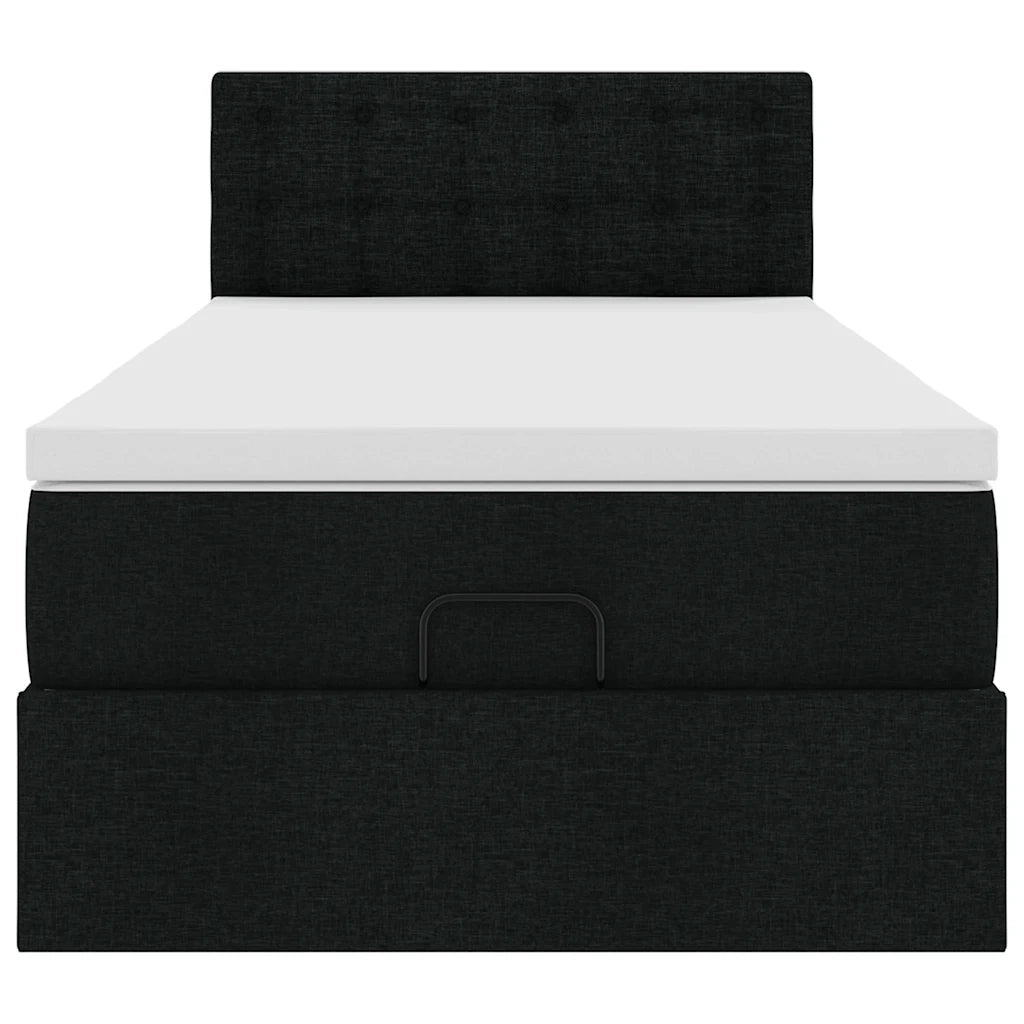 Pouf Letto con Materasso Nero 100x200 cm in Tessuto 3311603