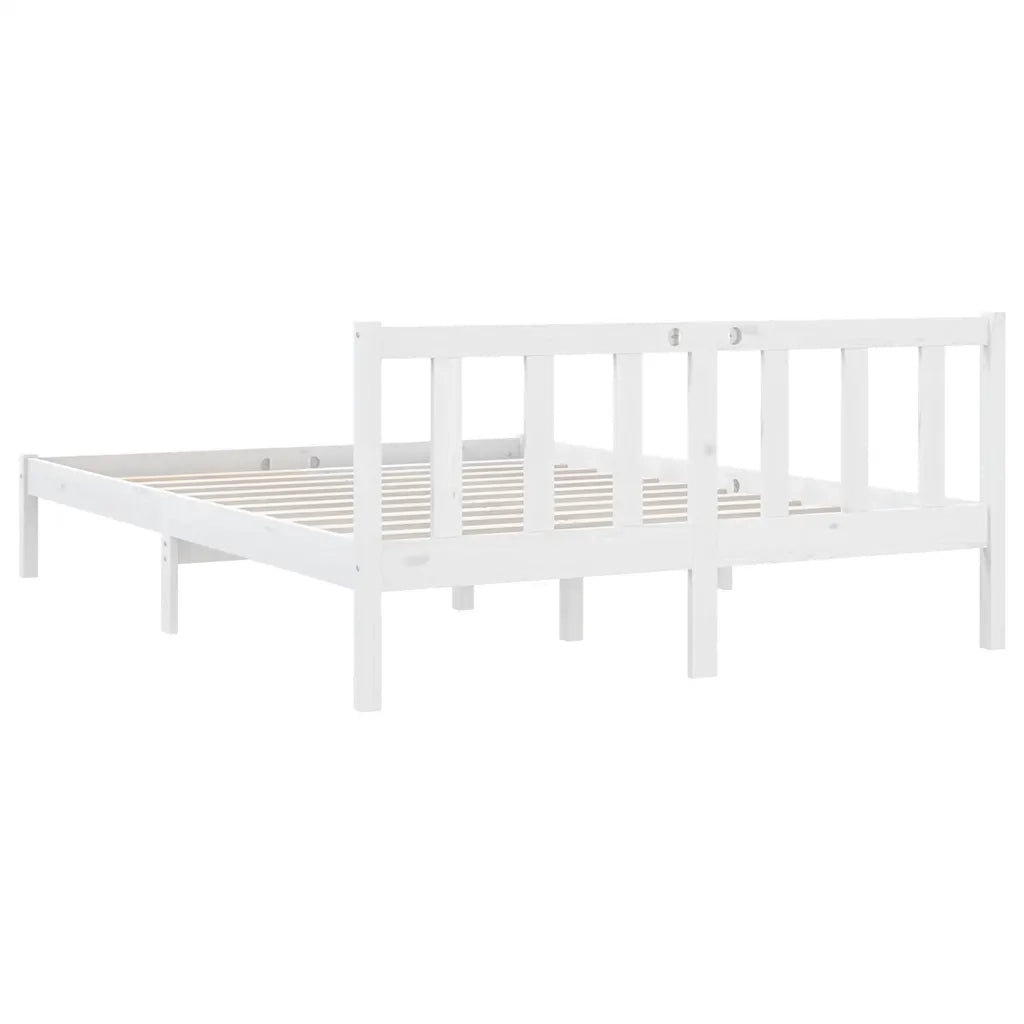 Giroletto-Struttura Letto Bianco in Legno Massello di Pino 160x200 cm 941528