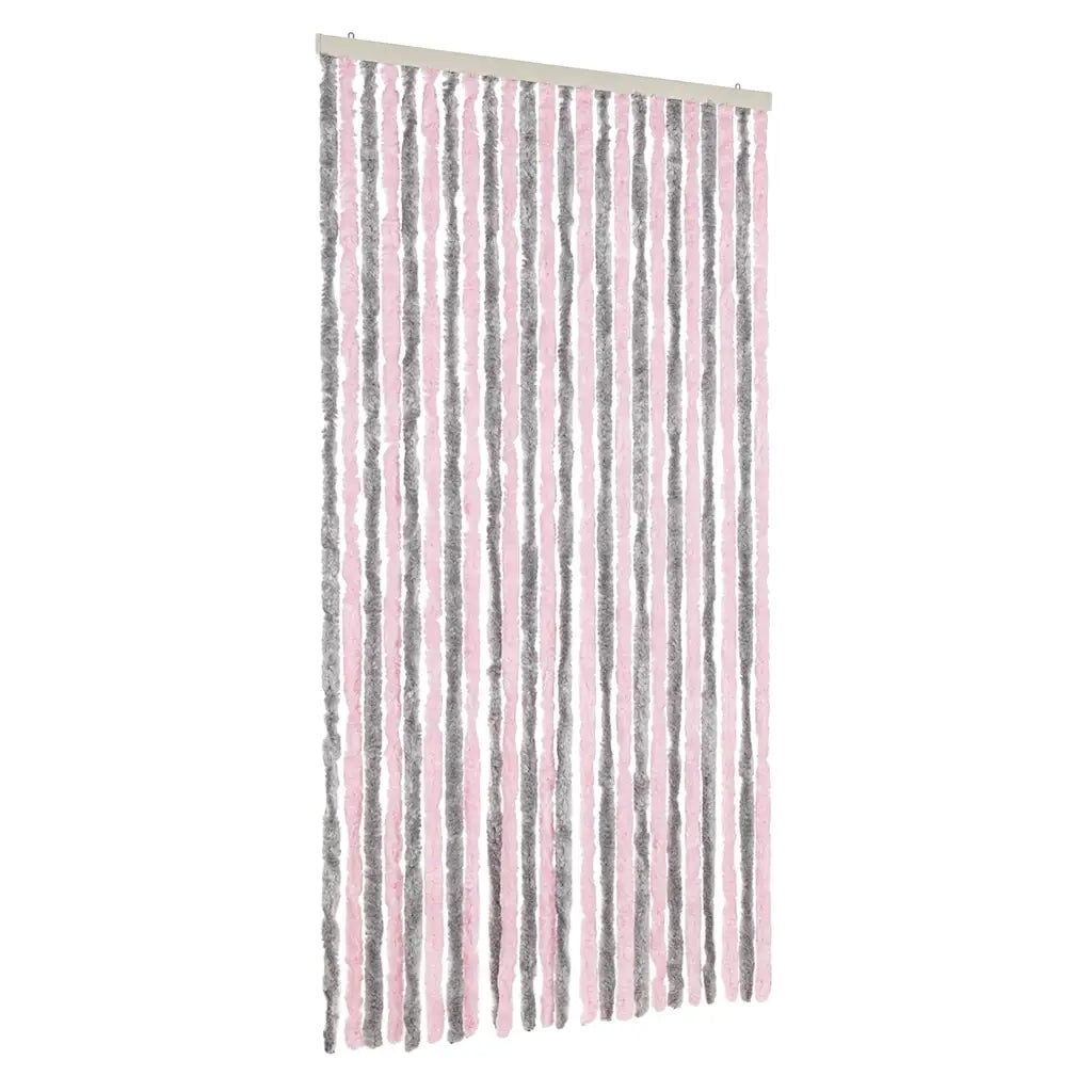 Tenda Antimosche Grigio Argento e Rosa 100x200 cm in Ciniglia CFW3636078