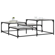 Tavolino Salotto-Tavolino da soggiorno-Tavolo Grigio Sonoma 107x107x40 cm Legno Multistrato