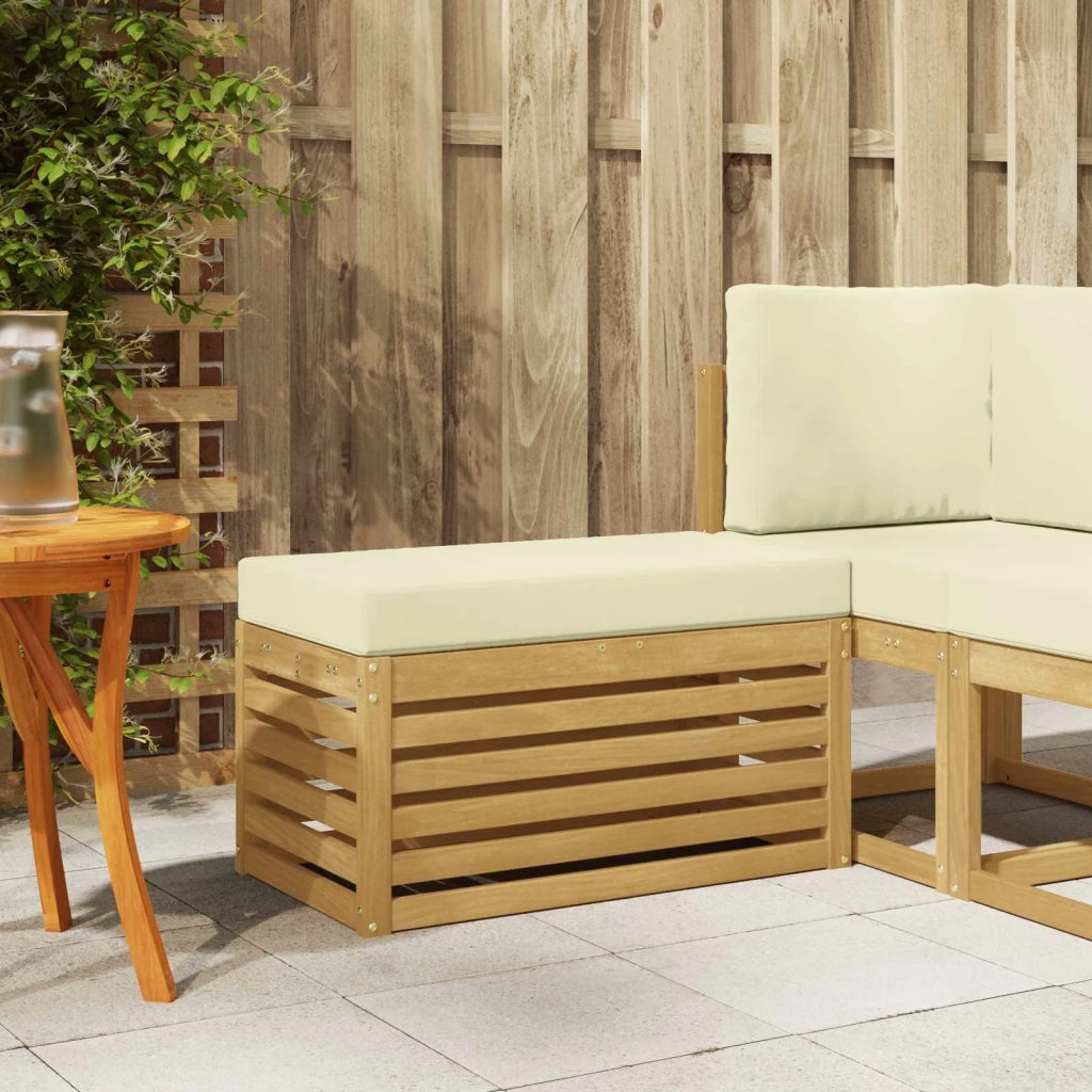 Panca da esterno con cuscino Bianco 80 x 43 x 45 cm
