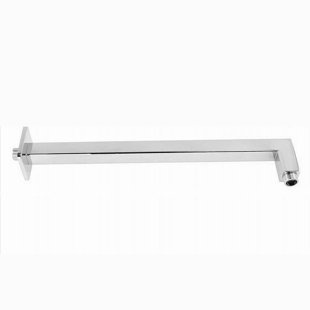 Trade Shop - Braccio Doccia In Ottone Cromato Quadrato 40 Cm Per Soffione Bagno Rosone 59493 -