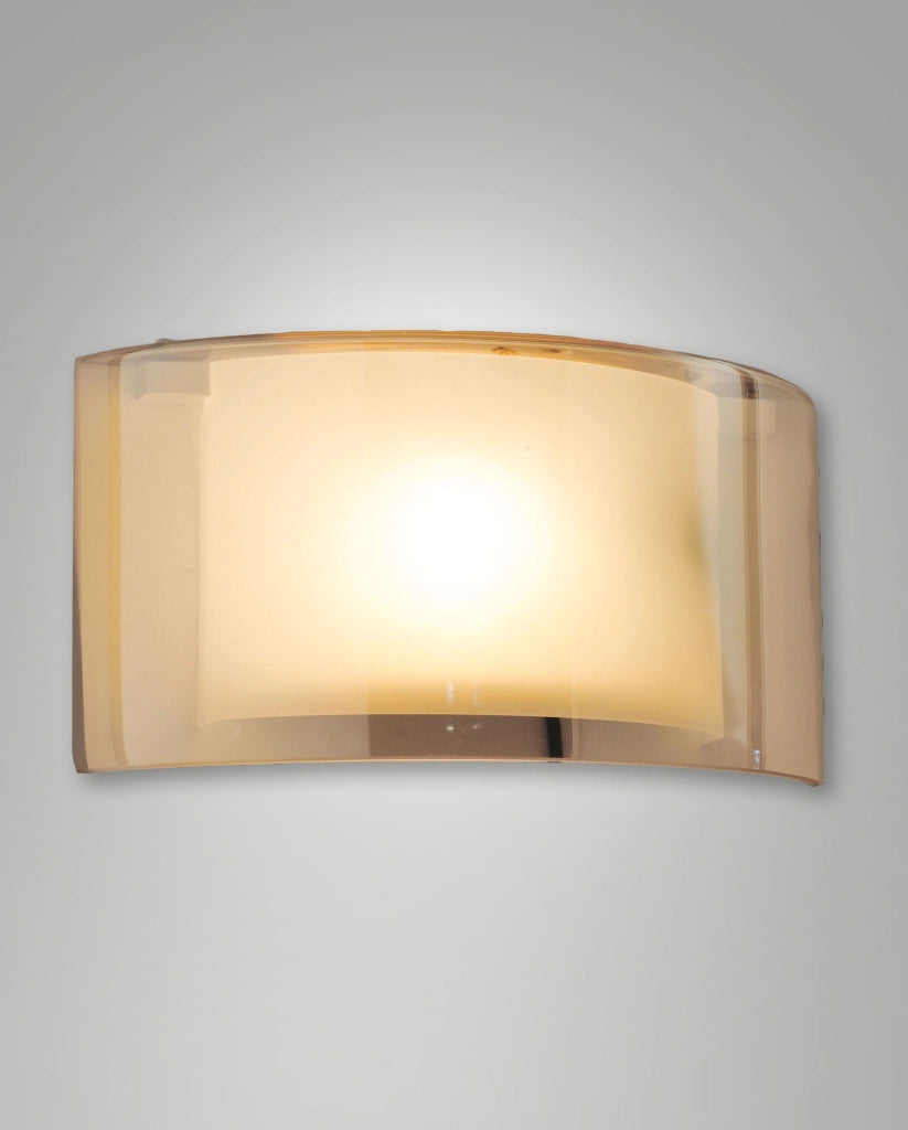 Lampada da Parete Alide 34cm con Struttura in Metallo e Vetro Ambra, Attacco E27 40W IP20 - Design Elegante e Moderno per Interni