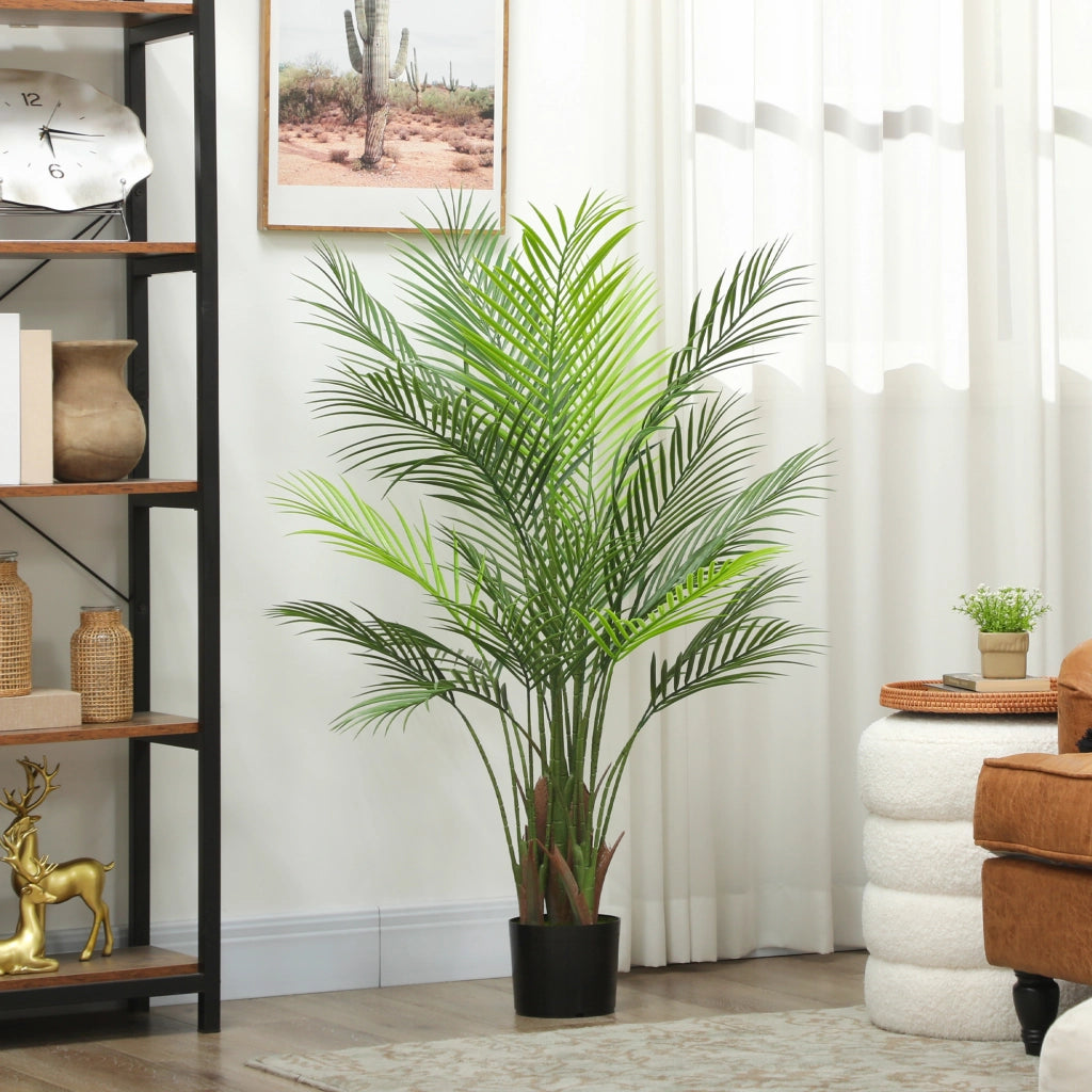 Palma artificiale grande 120cm pianta finta in vaso ¨C zephmum ¨C verde plastica