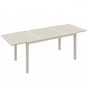 Tavolo da Giardino Allungabile 225x85x75 cm per 6-8 persone in Alluminio con Piano a Doghe Bianco