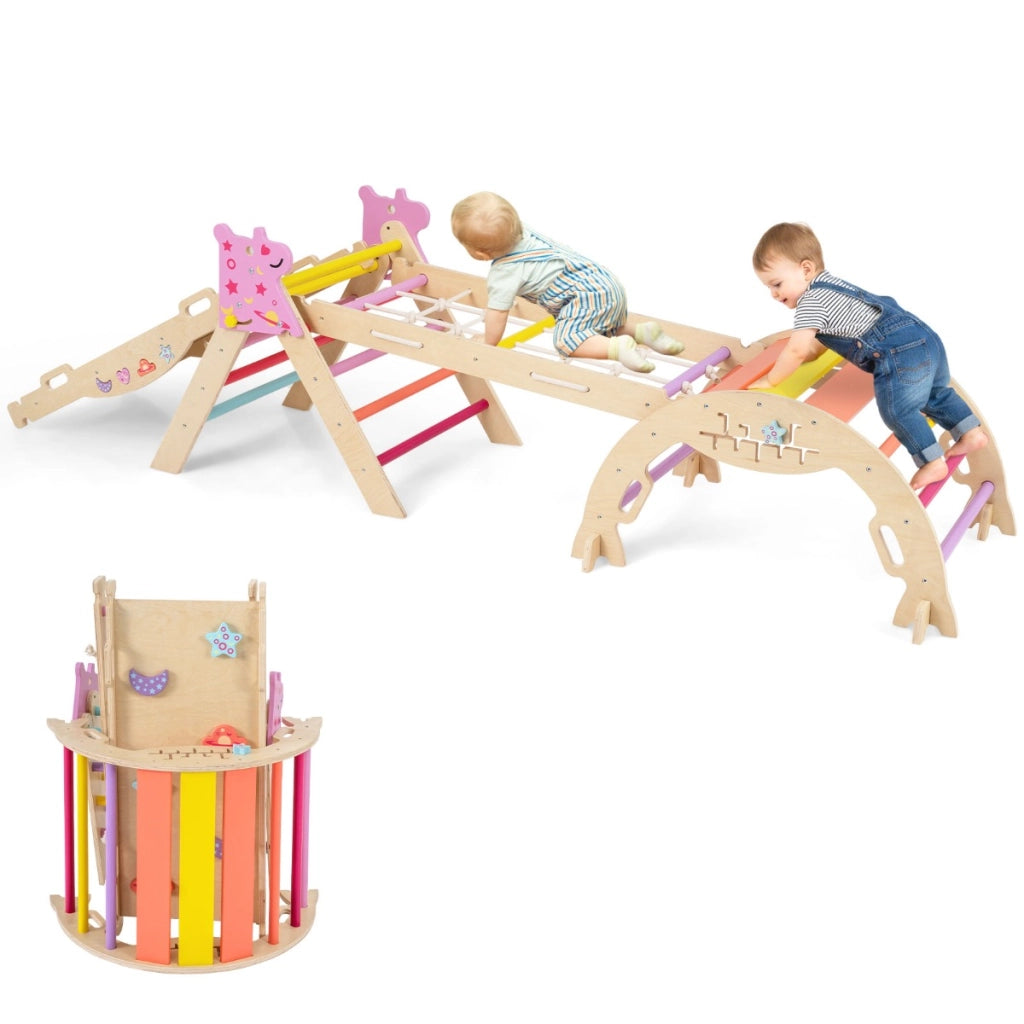 Set triangolo giocattoli pieghevoli per arrampicata beb¨¨, Triangolo arrampicatore per bambini con tunnel Colorato