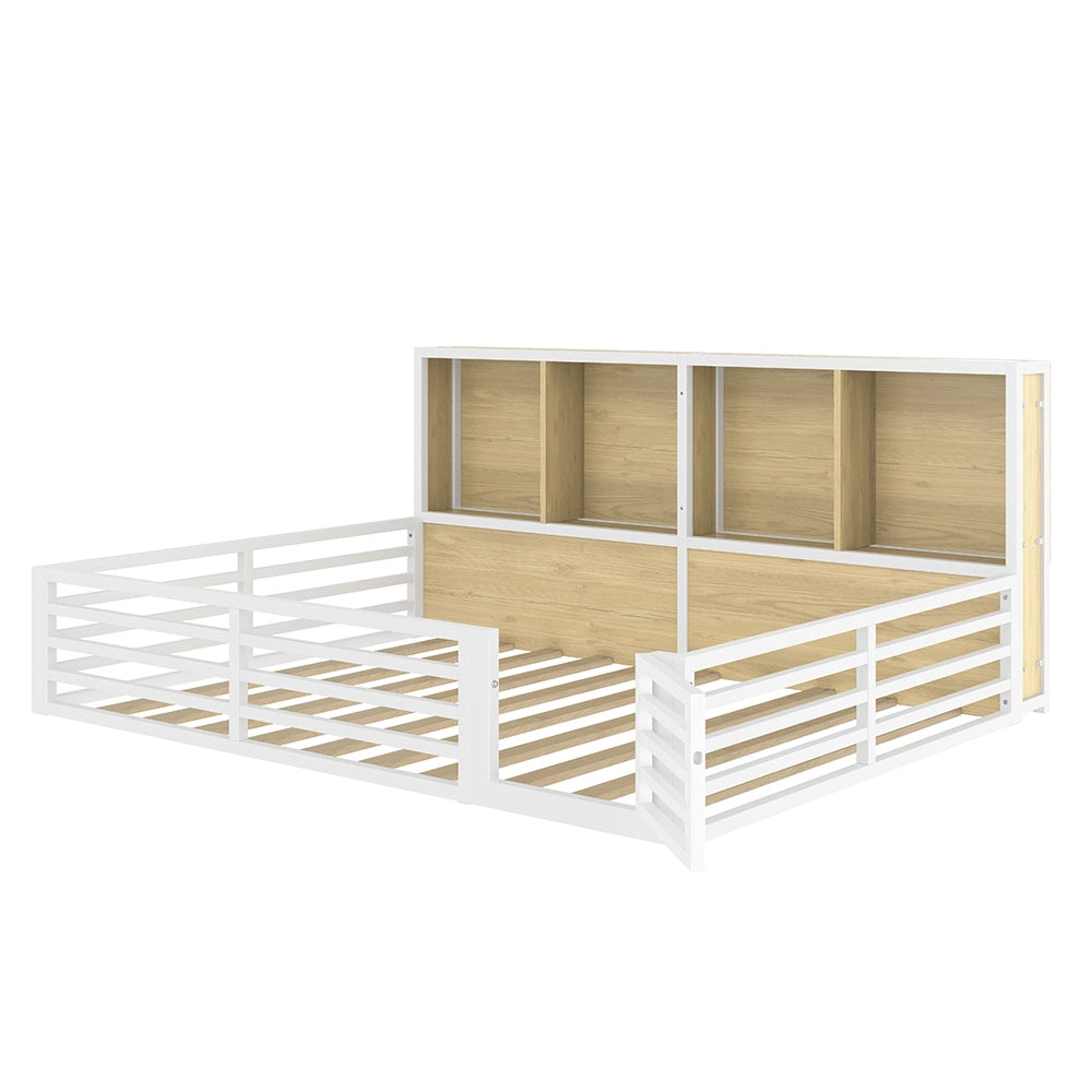 Letto a baldacchino - Xylo - 140x200 cm contenitore metallo bianco