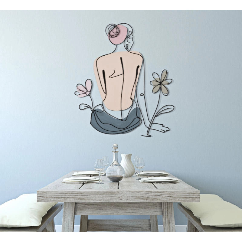 Pannello Da Muro Lady W/flower cm 80x1,3x90