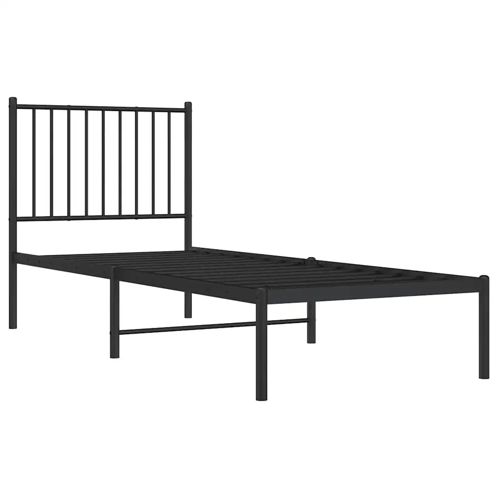 Giroletto con Testiera in Metallo Nero 80x200 cm 350855