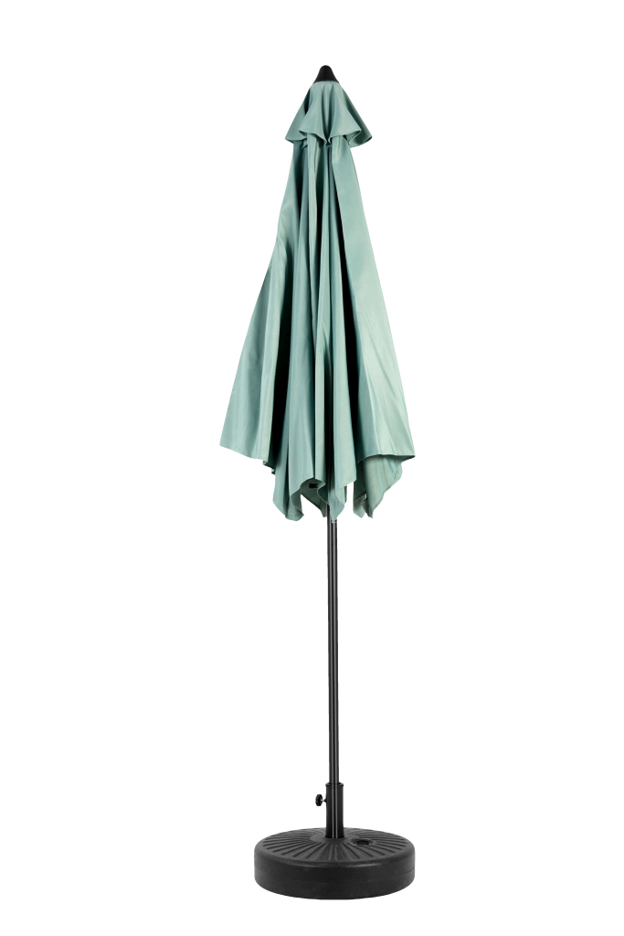 Ombrellone da esterno rettangolare grande, bifacciale, da 2,7 m, con manovella (verde chiaro) (senza base)