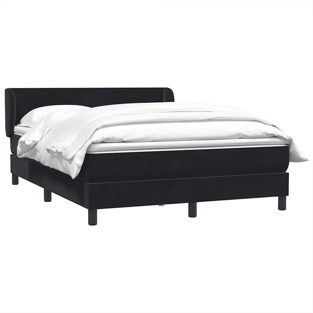 Giroletto a Molle con Materasso Nero 160x210 cm in Velluto 3317363