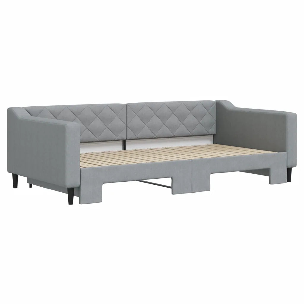 Divano Letto con Letto Estraibile-Sofa Letto-Daybed Grigio Chiaro 100x200 Tessuto 766053