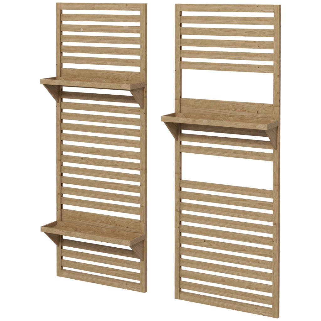 Mobile da bagno con ripiani e griglia ¨C zephmum ¨C legno naturale 60x18x170 cm