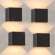 ZMH applique da parete per esterni LED applique da parete per interni set da 4 nero oro 5W IP65 regolabile 3000K