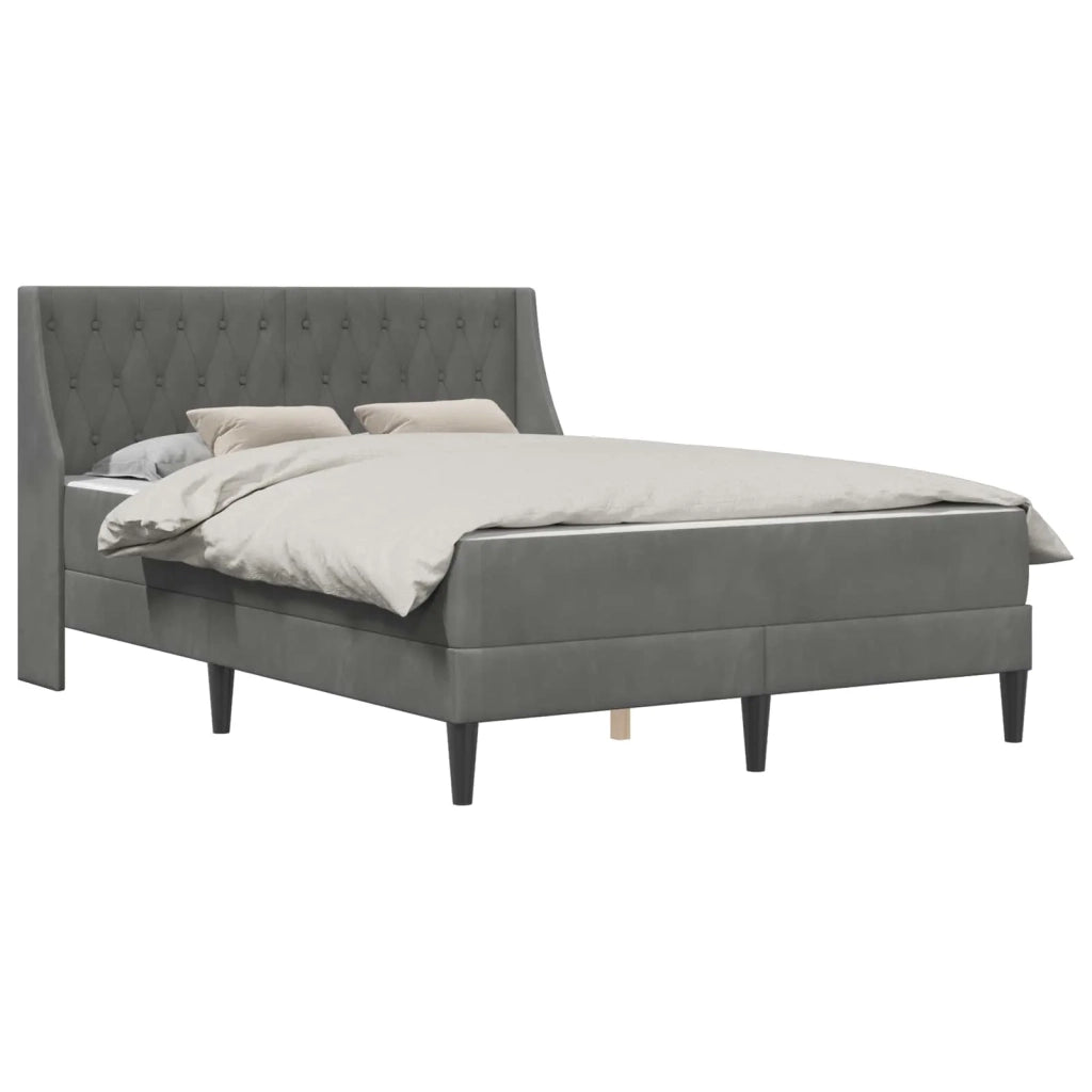 Struttura letto con materasso Grigio scuro 140 x 200 cm Velluto 3414802
