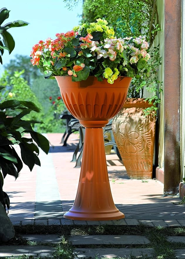 FIORIERA 'CAMPANA' A COLONNA Ø 39x70h - colore terracotta