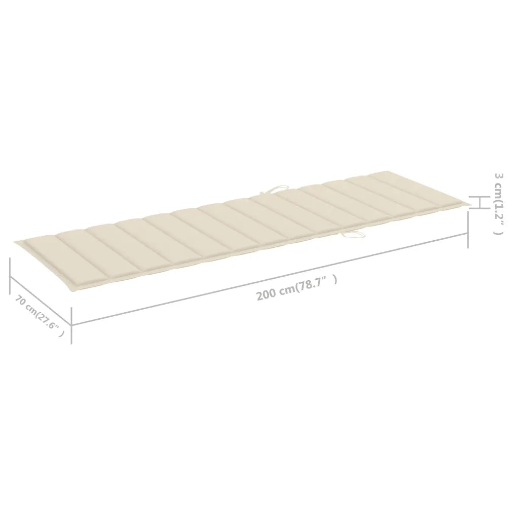 Lettino da Giardino con Cuscino Crema Legno Pino Impregnato 3065851