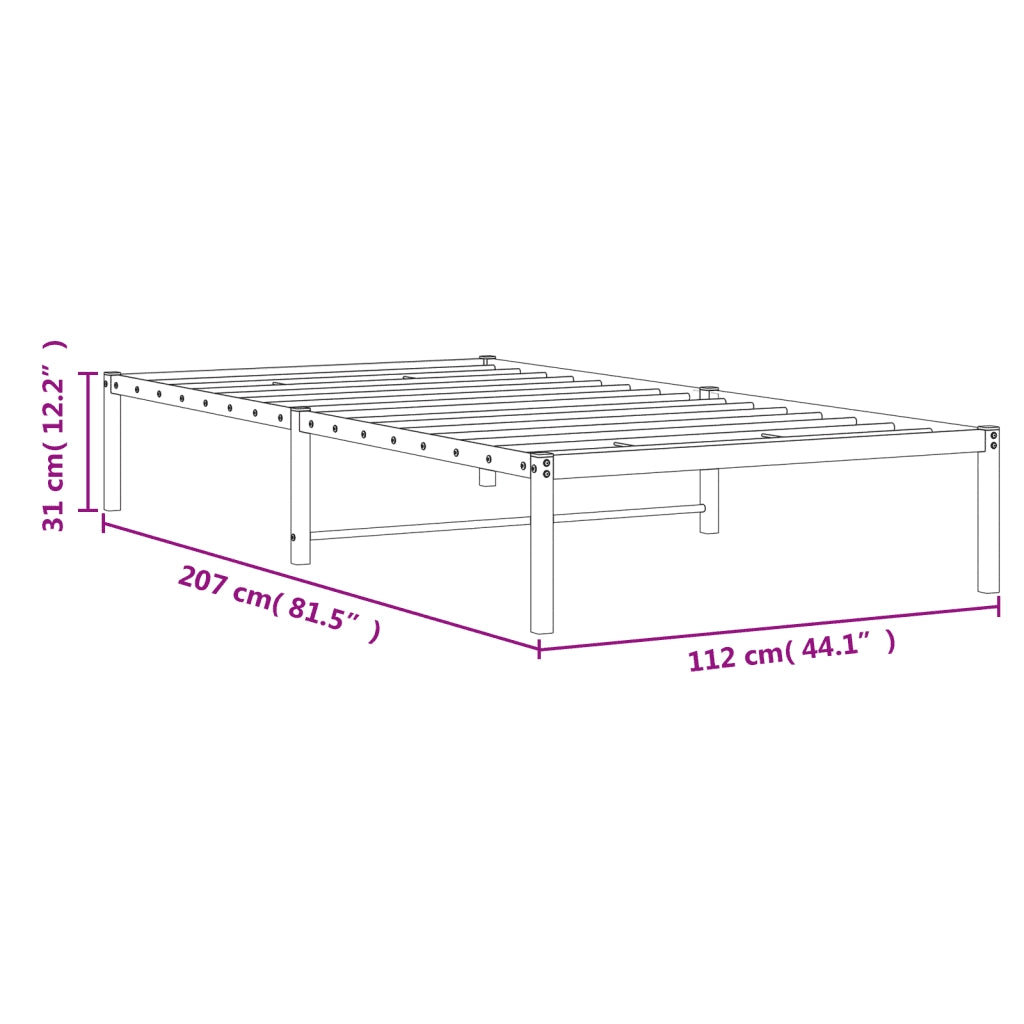 vidaXL Giroletto Metallo Bianco 107x203 cm