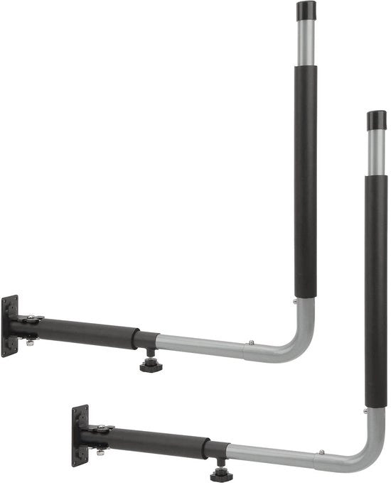 Carrello di trasporto con supporto laterale - Opaco - 50kg di capacità di carico - Lunghezza regolabile 42-58cm - Progettato per risparmiare spazio - Barra di sostegno