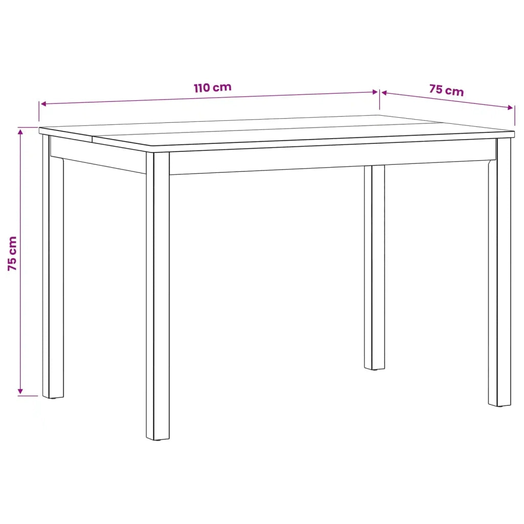 Tavolo da pranzo 110 x 75 x 75 cm Legno di Quercia Massello 42039175