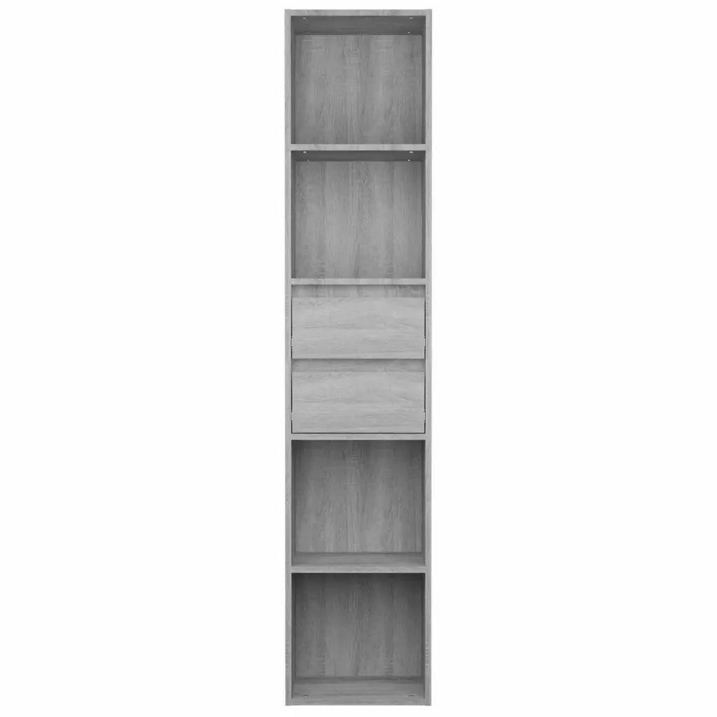 Libreria-Scaffale per Libri-Mobile di Stoccaggio Grigio Sonoma 36x30x171 cm in Legno Multistrato