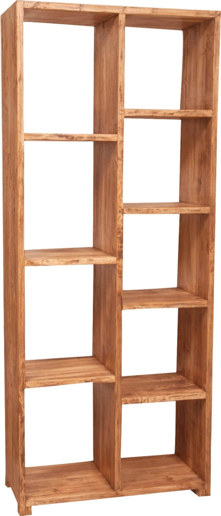 Biscottini Libreria in legno massello di tiglio finitura naturale L82xPR36xH201 cm. Made in Italy