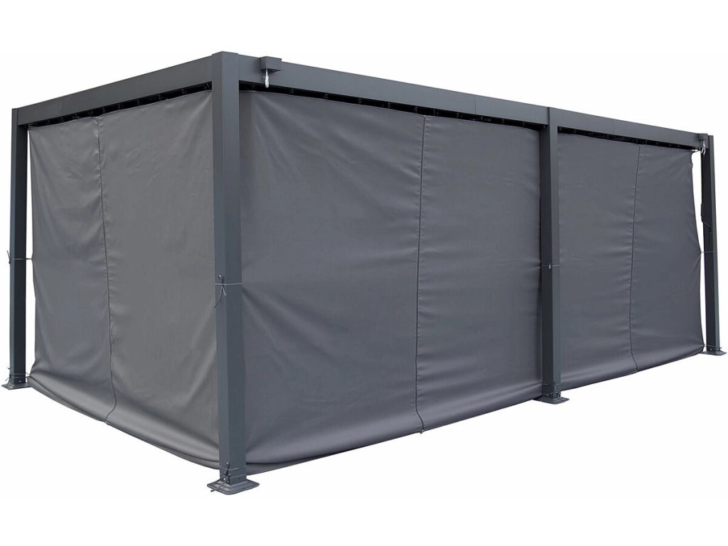 Tenda "Kensington" per pergola bioclimatica - 3 x 6 m - Grigio