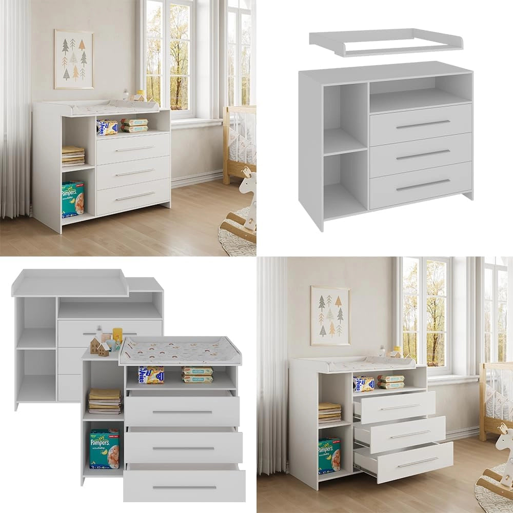 Fasciatoio Paula, Bianco, 110 x 93.5 cm con fasciatoio