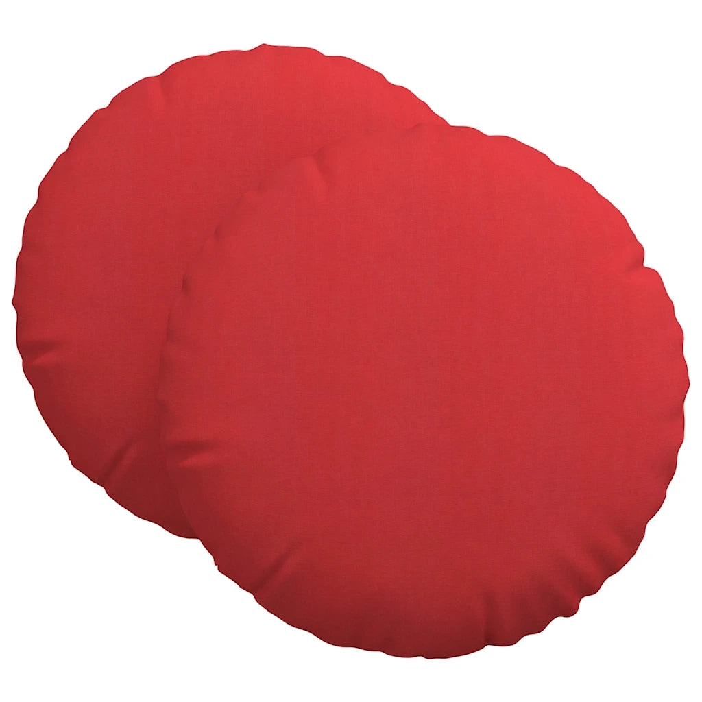 Cuscini per Seduta 2 pcs Rosso Ø60 x 21 cm Tessuto