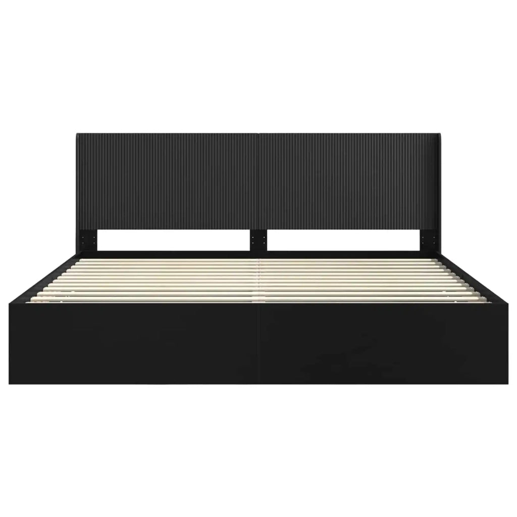 Struttura del letto con stoccaggio e testata Nero 180 x 200 cm 3413924