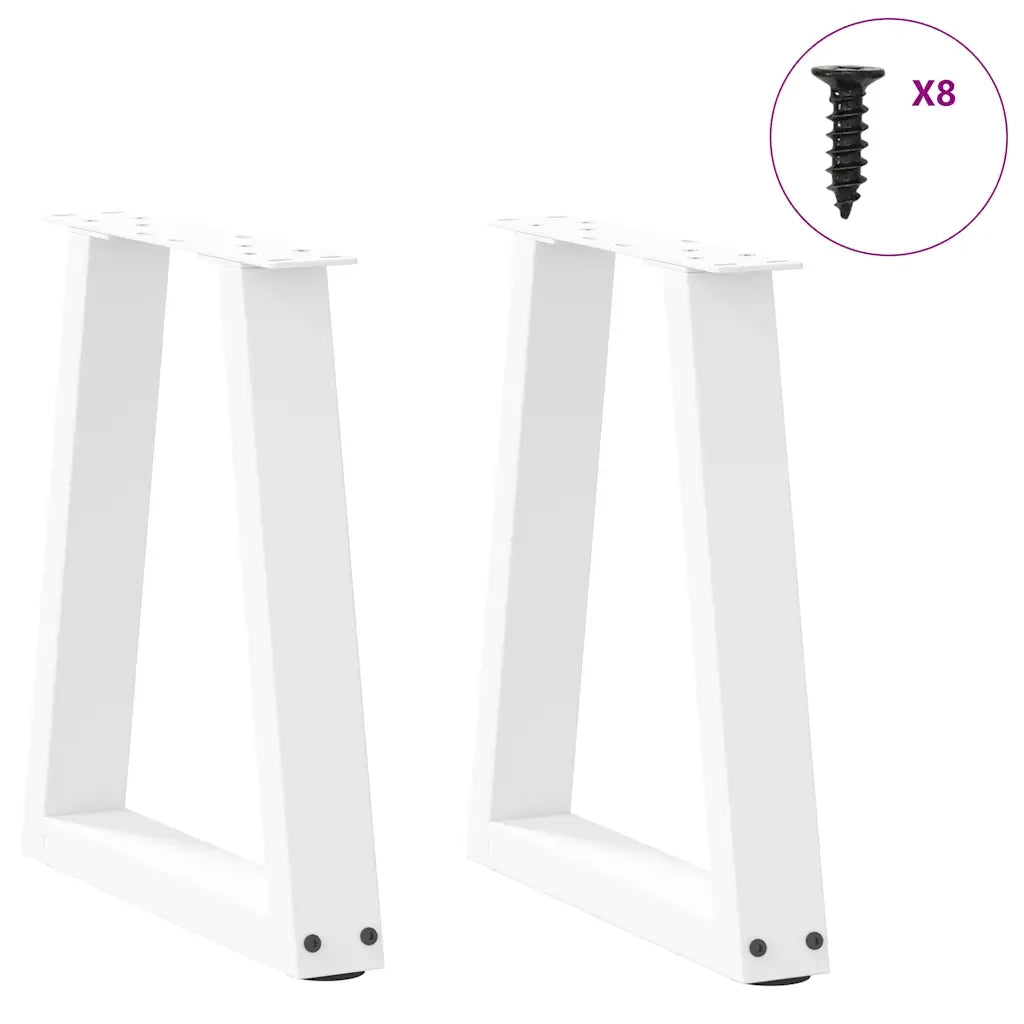 Gambe per Tavolino da CaffÃ¨ a Forma di V 2 pz Bianche 28x(42-43,3) cm Acciaio