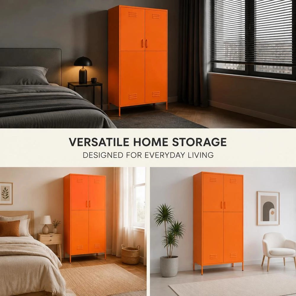 Wardrobe Orange 90x50x180 Cm Steel