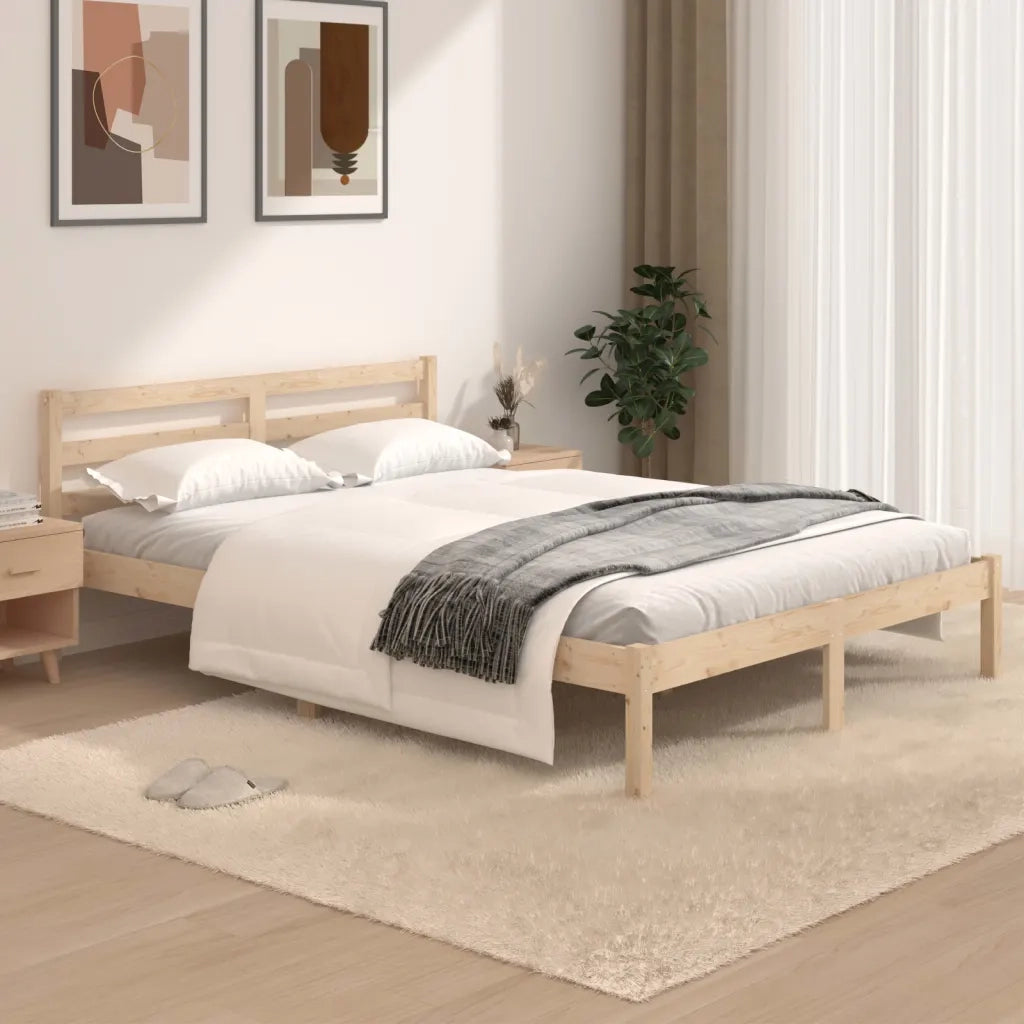 Giroletto-Struttura Letto in Legno Massello di Pino 120x190cm Small Double 294480