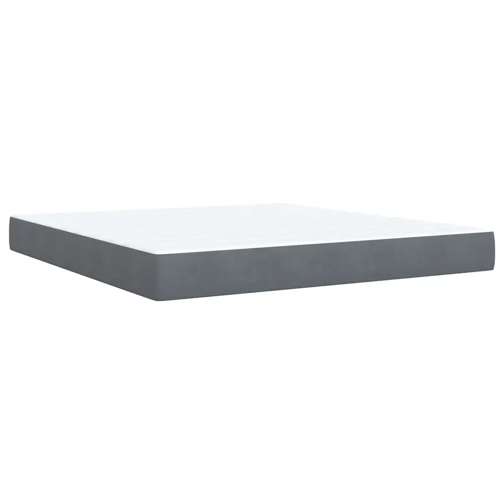 Giroletto a Molle con Materasso Grigio Scuro 180x200 cm Velluto 3292401