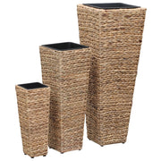 Fioriera rialzata per piante fiori e giardino 3 pezzi giacinto d'acqua marrone 02_0001340