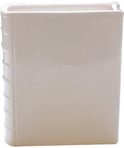 Vaso per Libri in Ceramica Bianca - Decorativo Vaso per Fiori - Vaso a Forma di Libro per Decorazione di Casa
