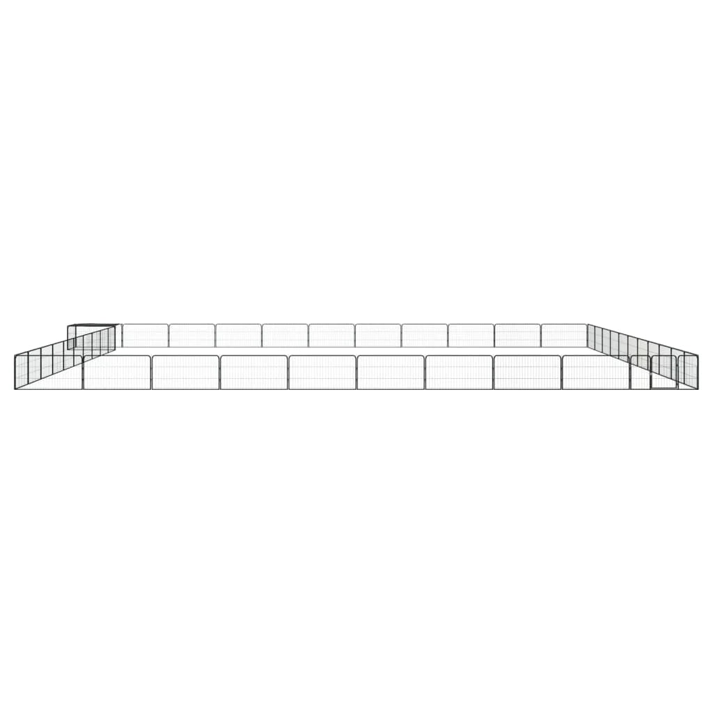 Recinto per cani 44 pannelli 100 x 50 cm acciaio verniciato a polvere nero 02_0043645