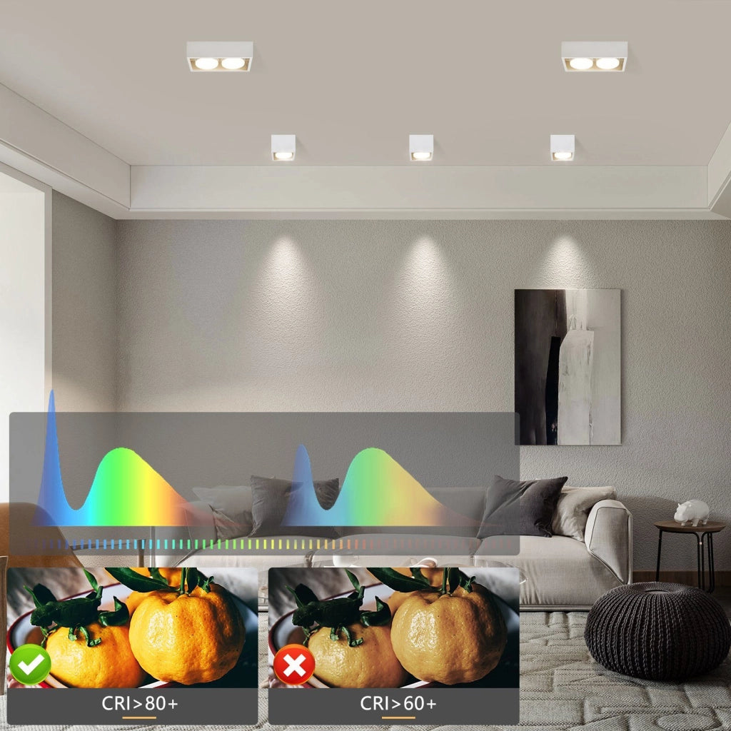 ZMH Faretto da soffitto LED 2 fiamme da incasso GX53 bianco