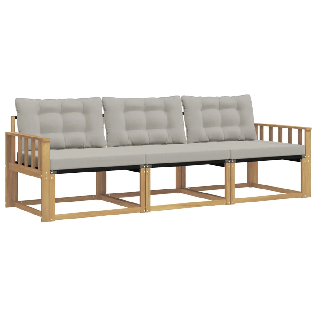 Set di divani da esterno 3 pz Bianco e Grigio Chiaro 3388369