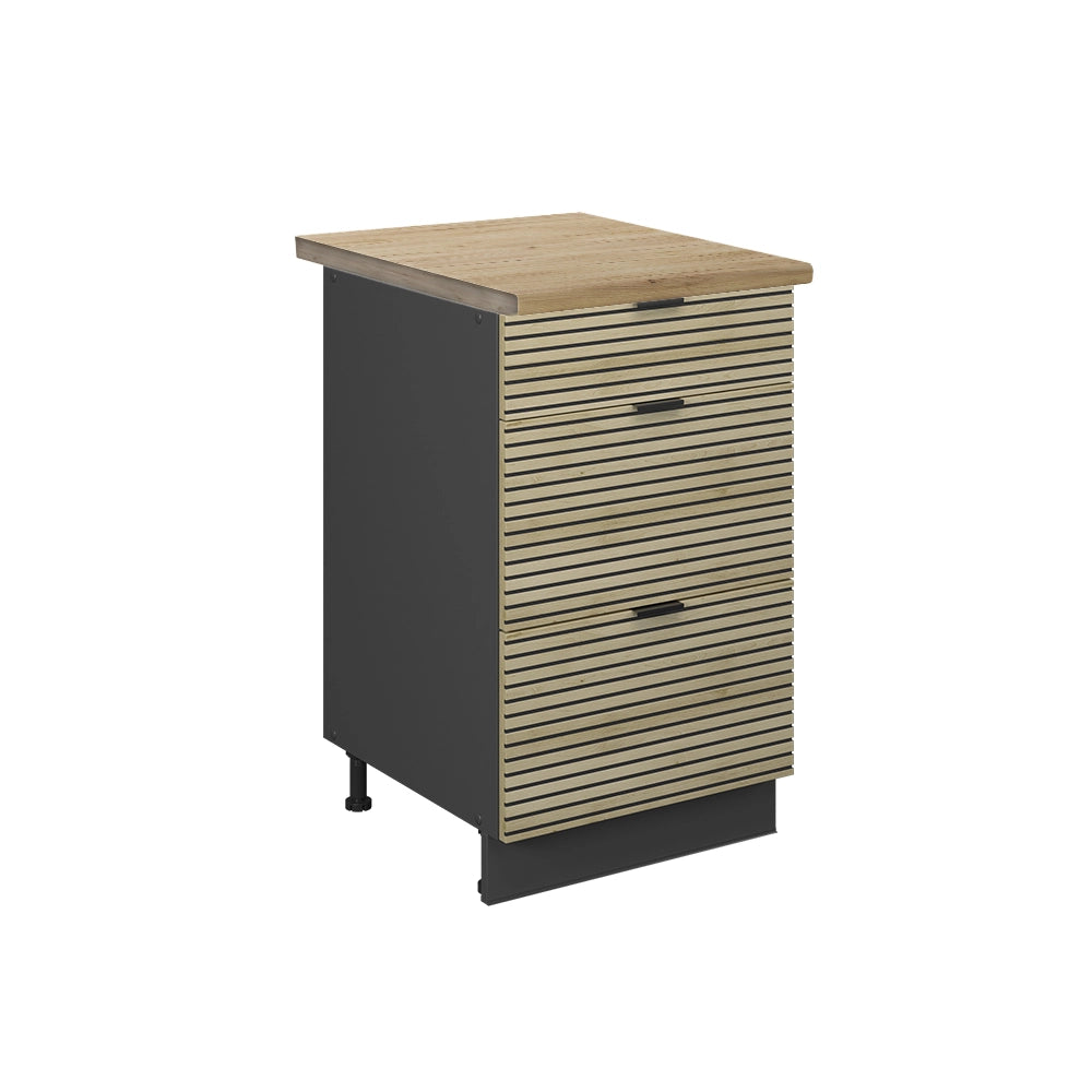 Mobiletto base per cucina Fame-Line Pannello in quercia/Rovere dorato 50 cm, PL Rovere Vicco