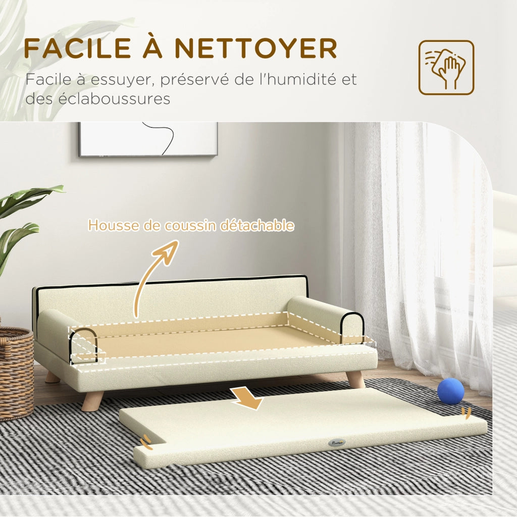 Divano per cani e gatti ¨C zephmum ¨C beige 100x62x32 cm