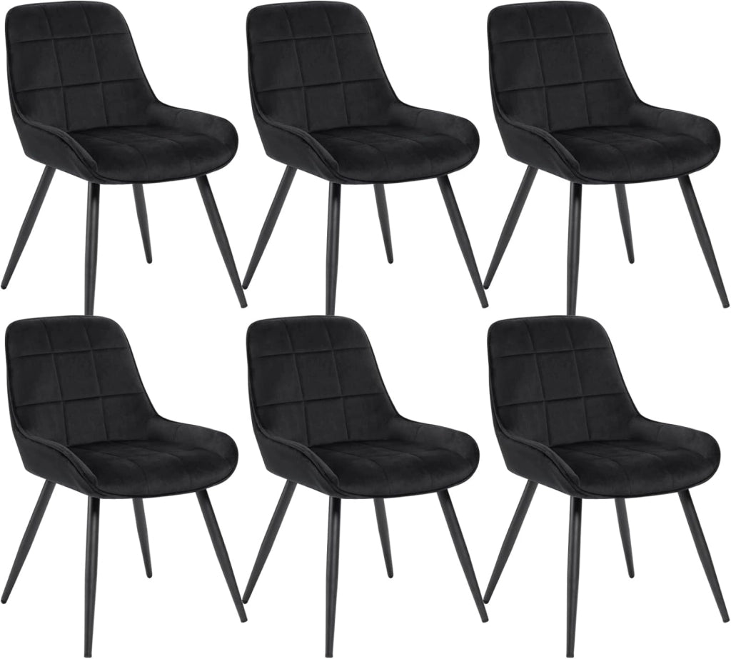 Set di 2 Sedie da Pranzo con Schienale Curvo, Sedie Ergonomiche in Velluto e Metallo, Poltroncina imbottita per Salotto, Ufficio, Camera da Letto, Verde scuro BH331dgn-2