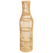 Vaso in rattan intrecciato con candela a batteria D16x59,5h cm