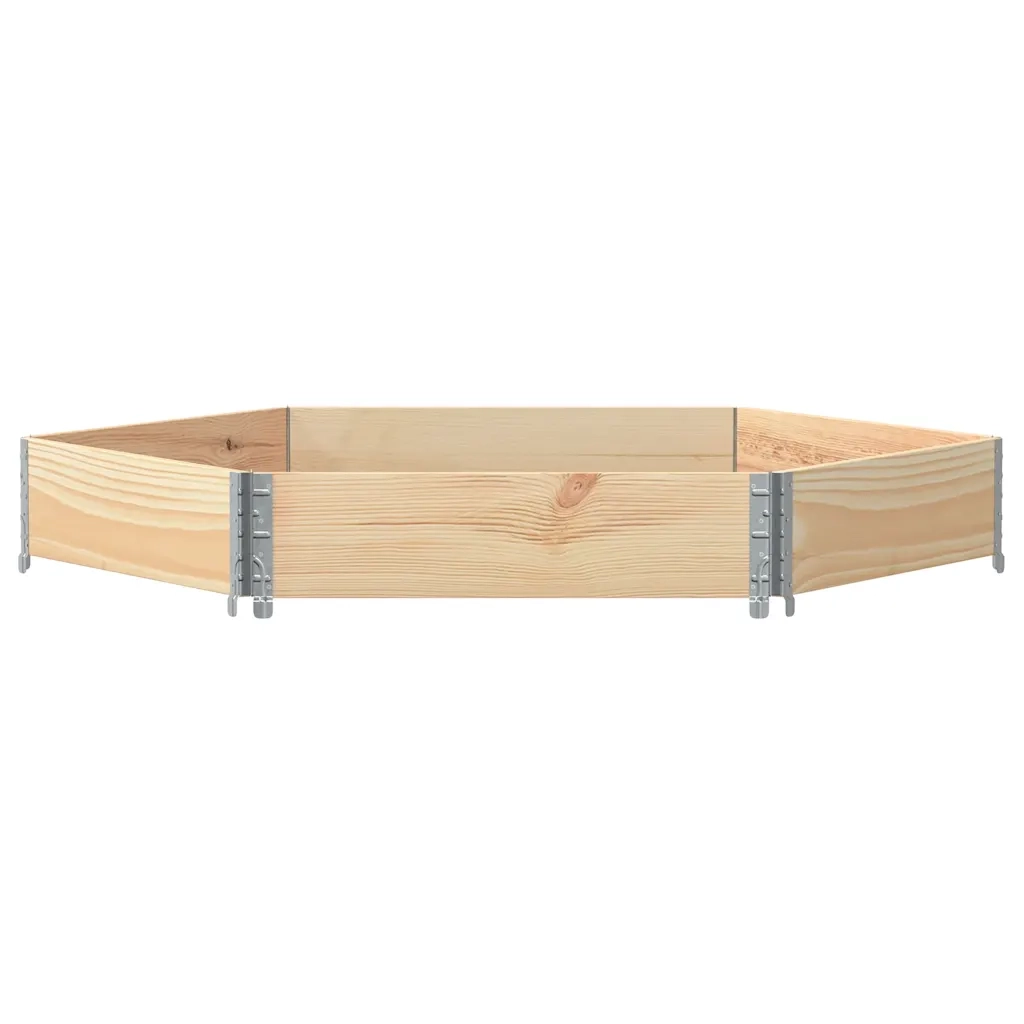 Fioriera Rialzata Esagonale-Vaso da Esterno-Supporto per Vaso 160x160cm Legno Massello di Pino