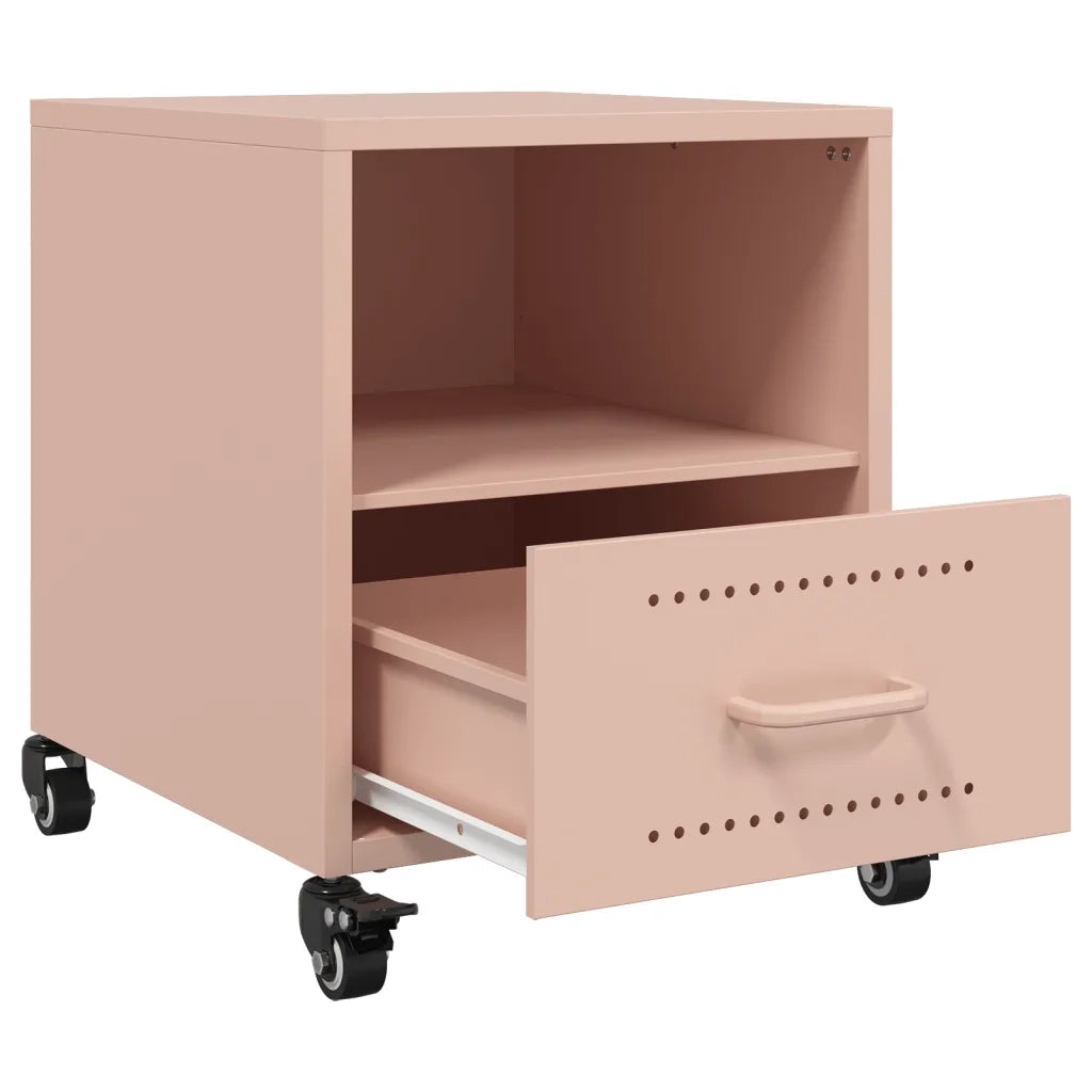 Comodino Rosa 36x39x43,5 cm in Acciaio 846706