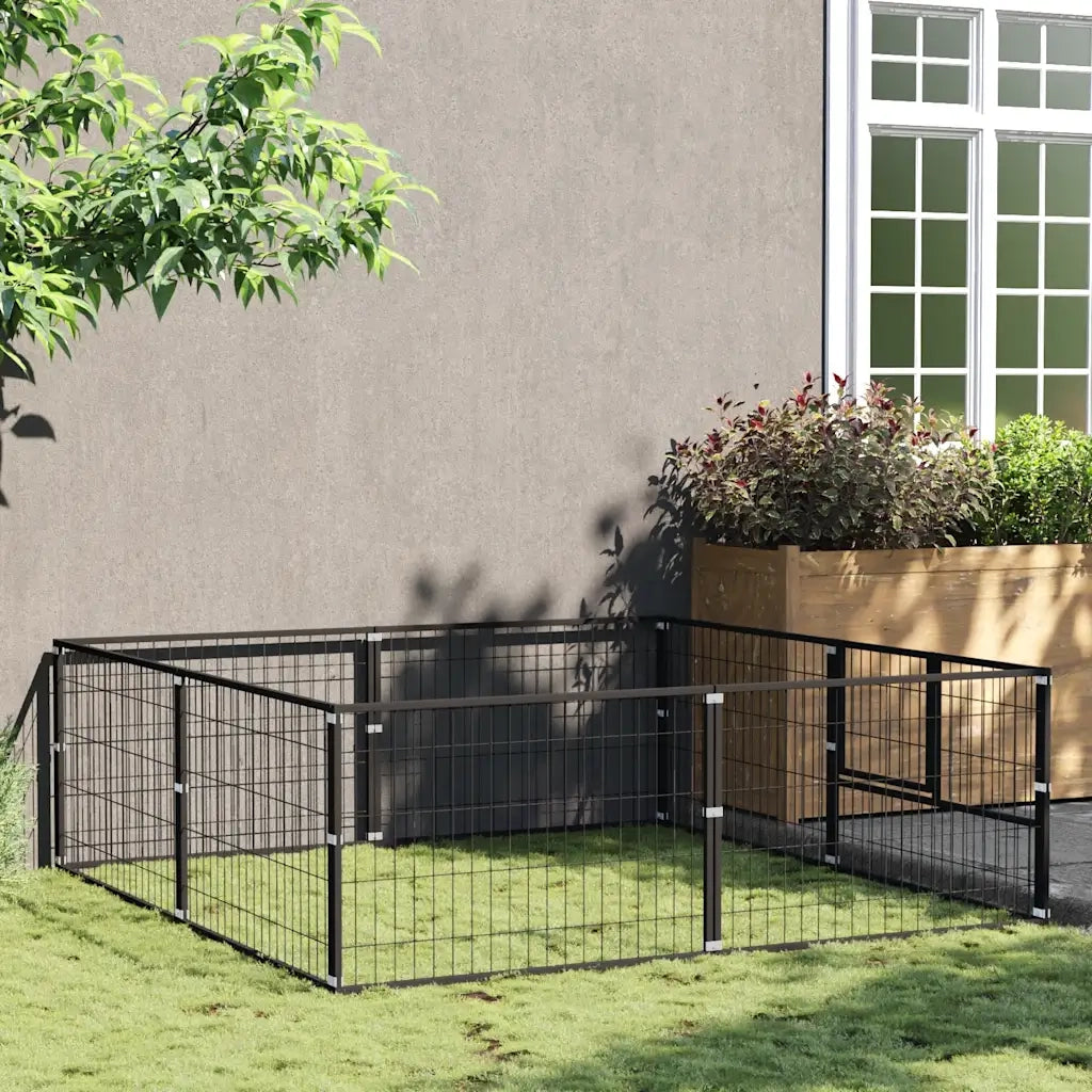 Gabbia per Cani Nera 4 mÂ² in Acciaio cod mxl 49231