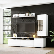 Mobile TV Soggiorno Set 3 Pezzi con LED ¨C Xylo ¨C Bianco Lucido