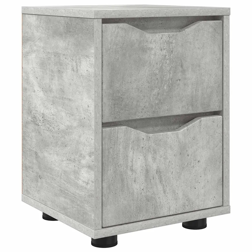 Comodino Grigio cemento 30,5 x 30 x 43 cm Legno multistrato