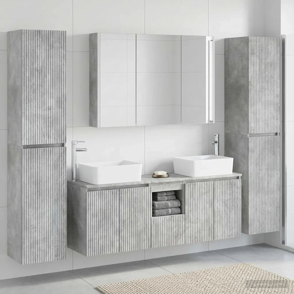 Set di mobili per il bagno 6 pcs Grigio Cemento 3407234
