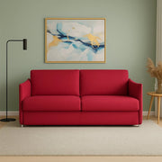 Varedo, Divano Fisso 2 Posti Sfoderabile Made in Italy, 180x95x90h cm Rosso